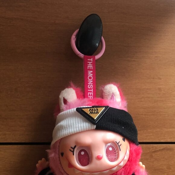 Handmade Labubu Lafufu Pink Red Plush Doll Keychain Accessory - Picture 2 of 6